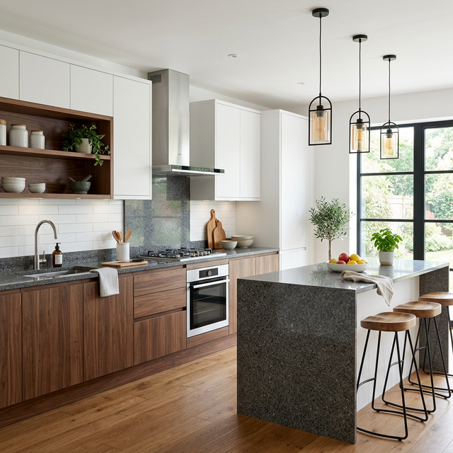 Thiết kế phòng bếp hiện đại – Tủ bếp Acrylic